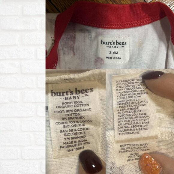 NWT Burt’s Bees Baby Organic Cotton Holiday Footed Sleeper 3–6 Months Snowman - Picture 5 of 5